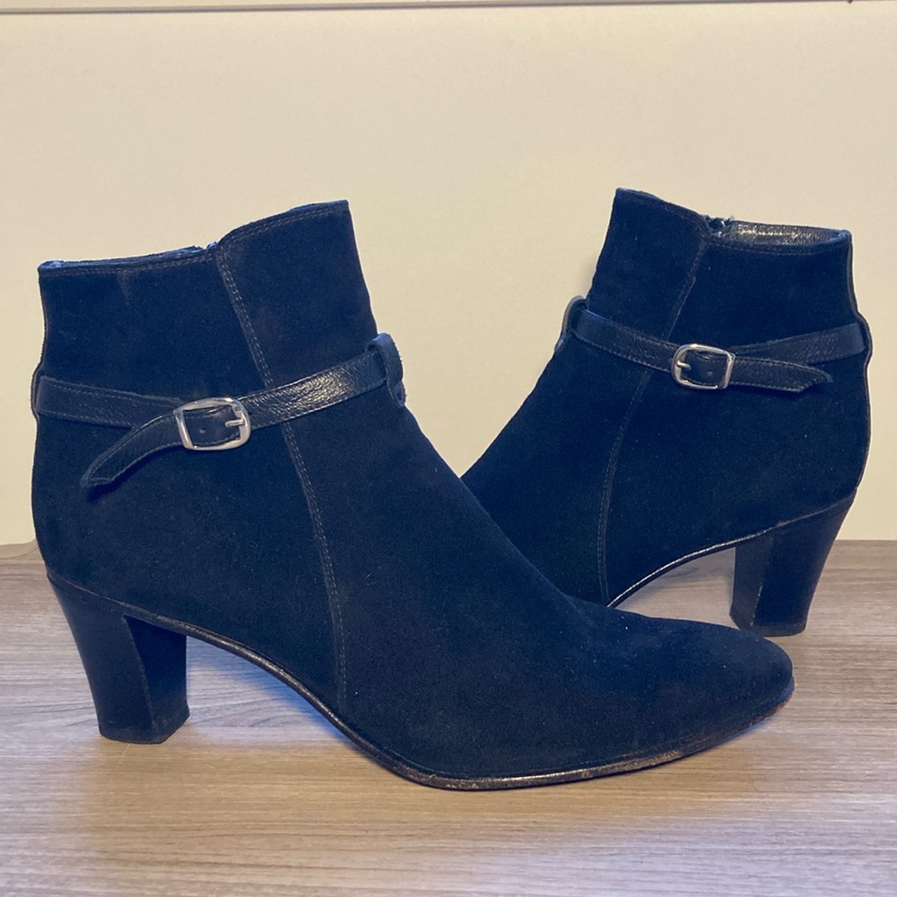 Gravati Italy Black Suede Ankle Boots 8,5